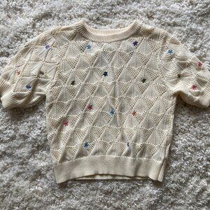 &Merci Flower Embroidered Sweater Multi Floral - NWT Size S